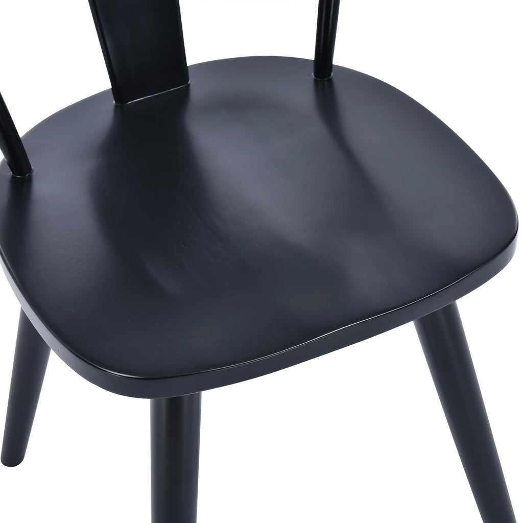 Black Wood Slat Back Dining Chair Set of 2 E309879
