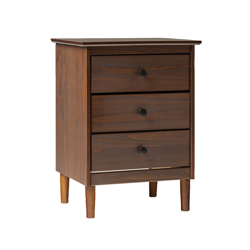 Walnut 3-Drawer Nightstand P162