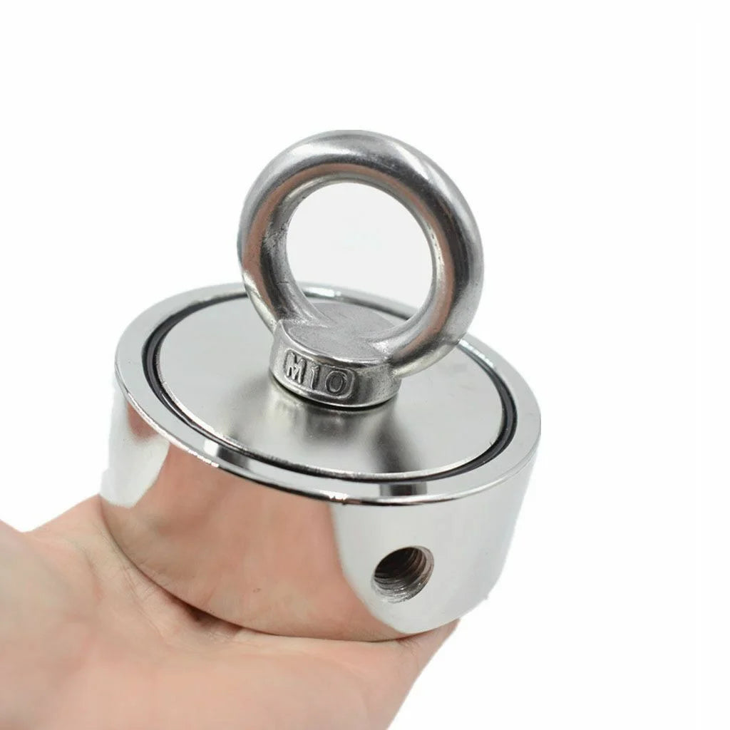 1300 Lbs Pull Force Neodymium Fishing Magnet Kit with Rope and Carabiner J21943