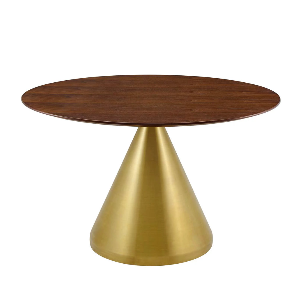 Round Wood Metal Dining Table K691247