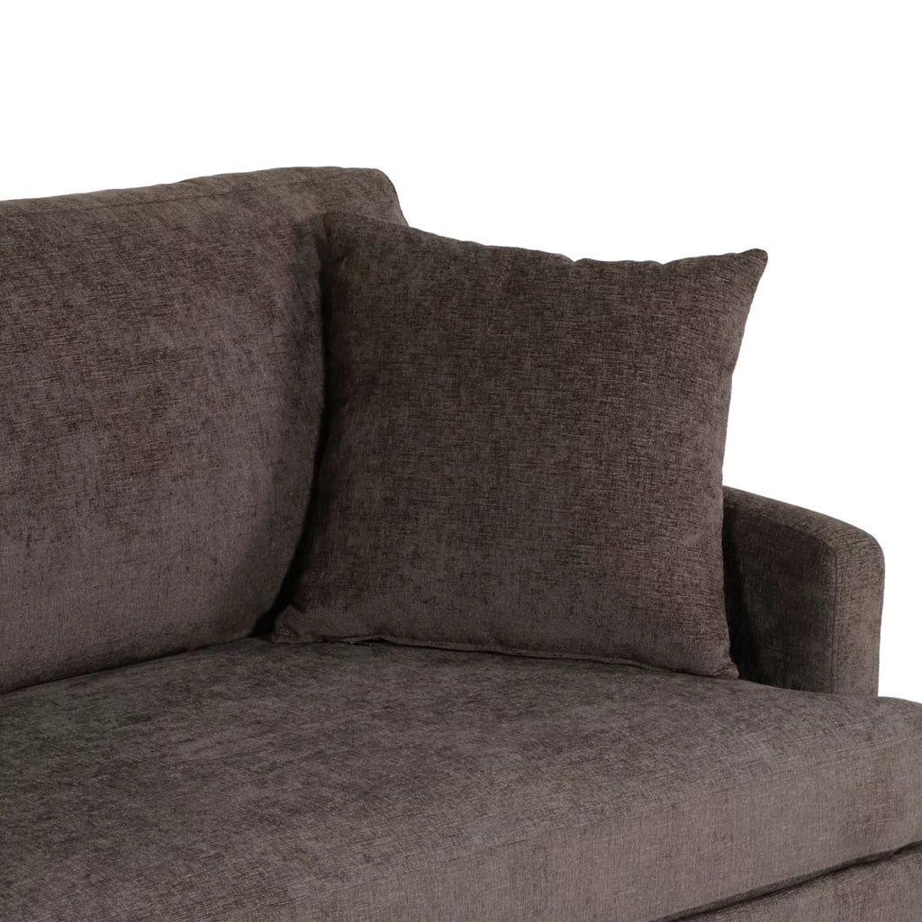 Brown 3 Seater Fabric Sofa with Accent Pillows E337