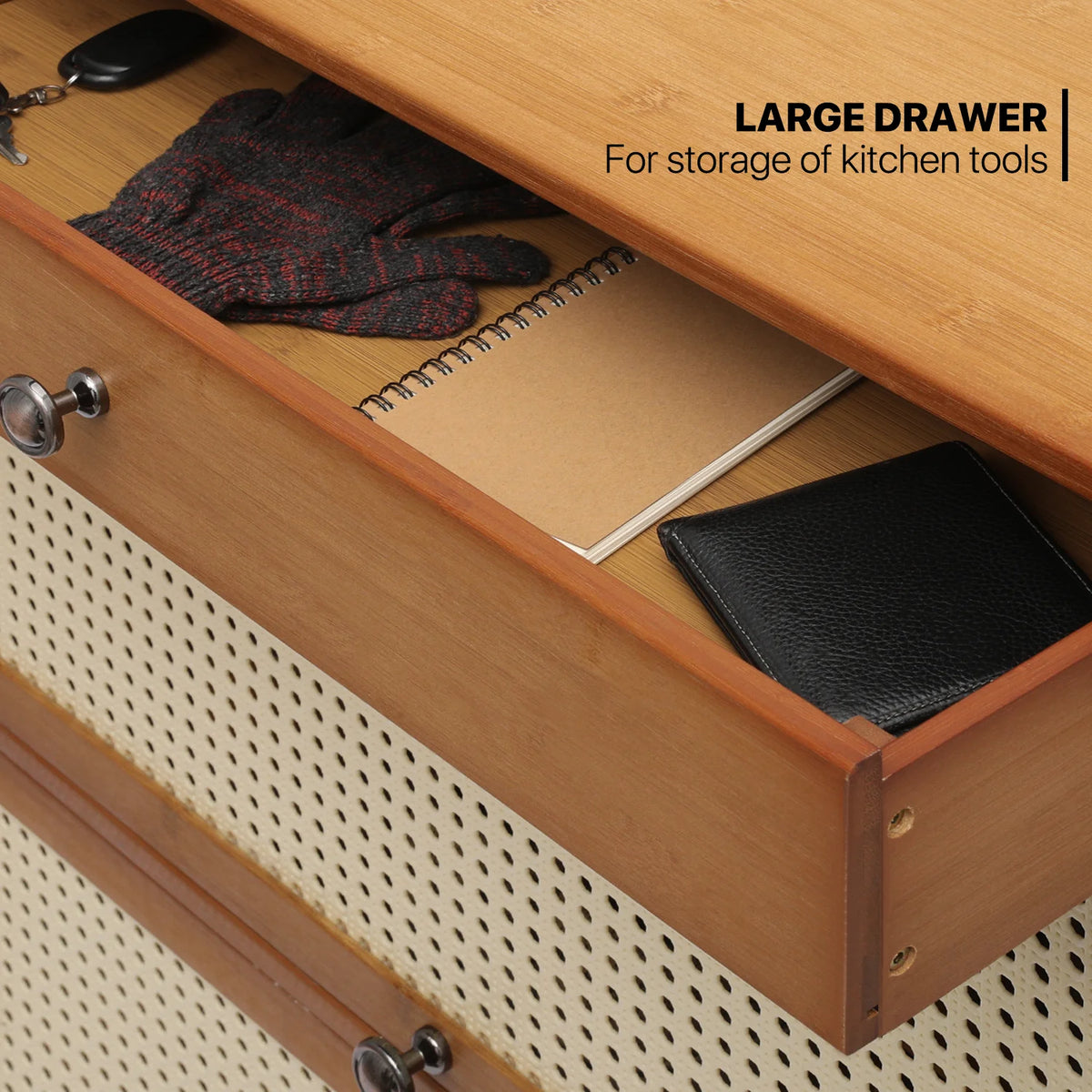 6-Tiers Rattan Shoe Storage Cabinet with Drawer, 32 Pairs, 8 Boots Compartments, Brown W95938