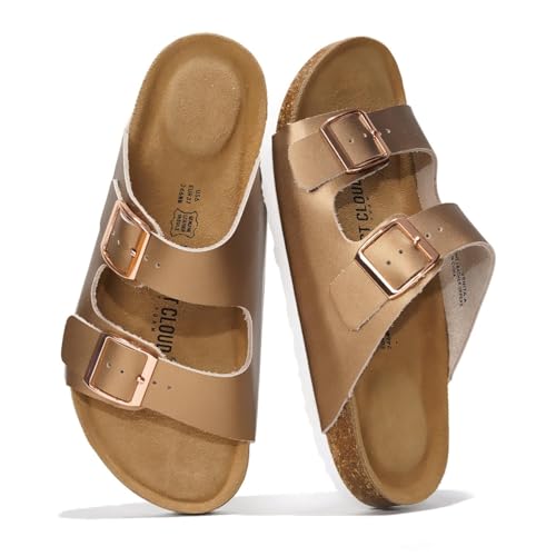 Genuine Leather Flat Sandals Women Memory Foam E539367