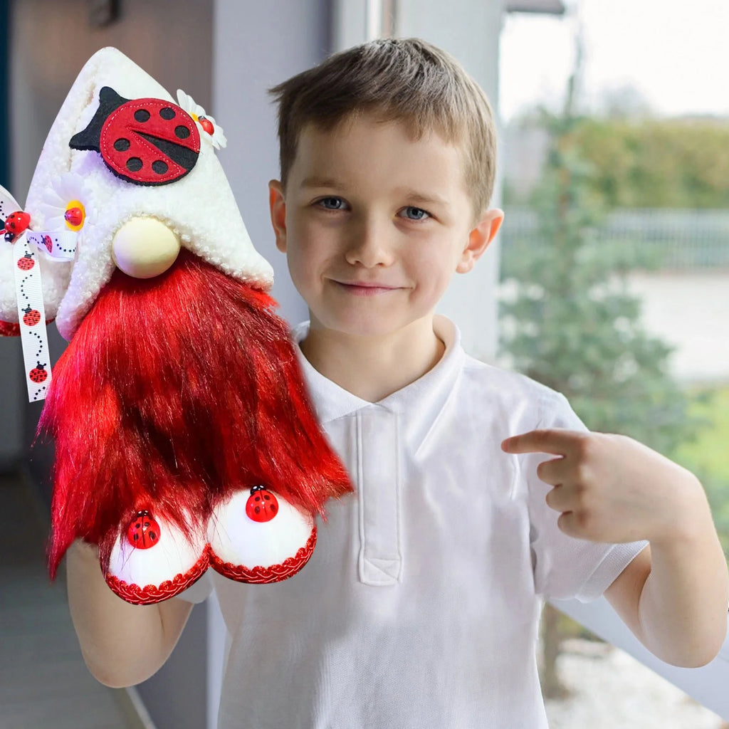 Ladybugs Daisy Gnome Holiday Ornament Doll Decorations H2030