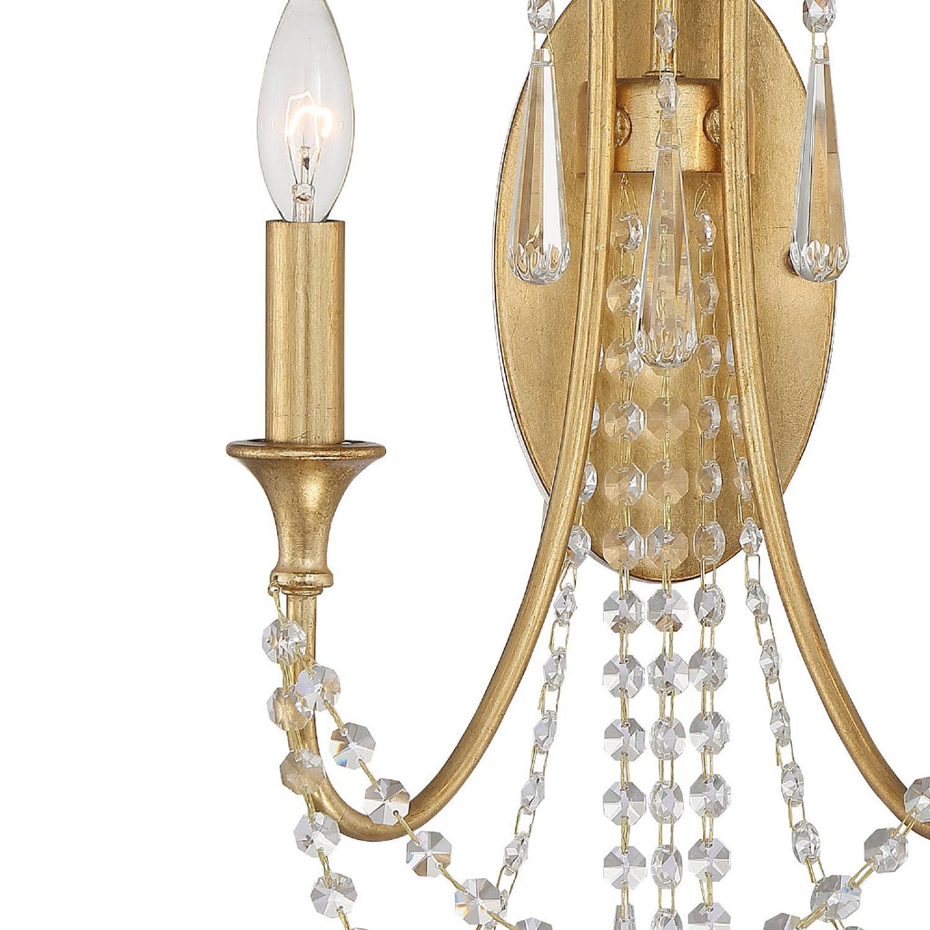 2 Light Antique Gold Wall Mount V810