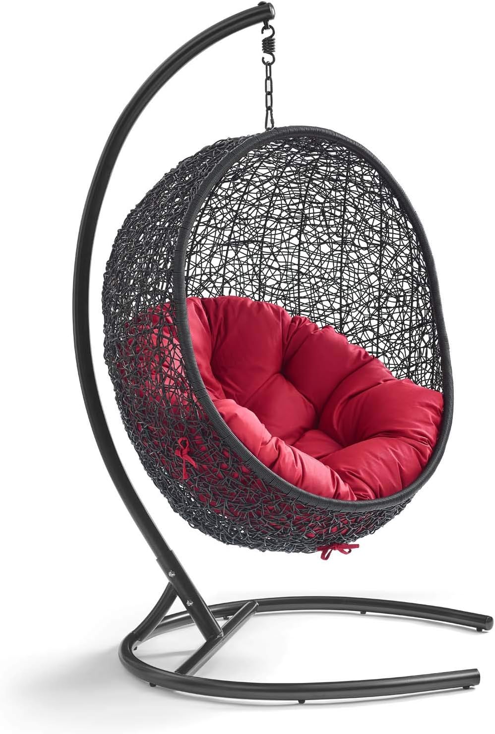 Beige Wicker Rattan Swing Chair with Stand O62863