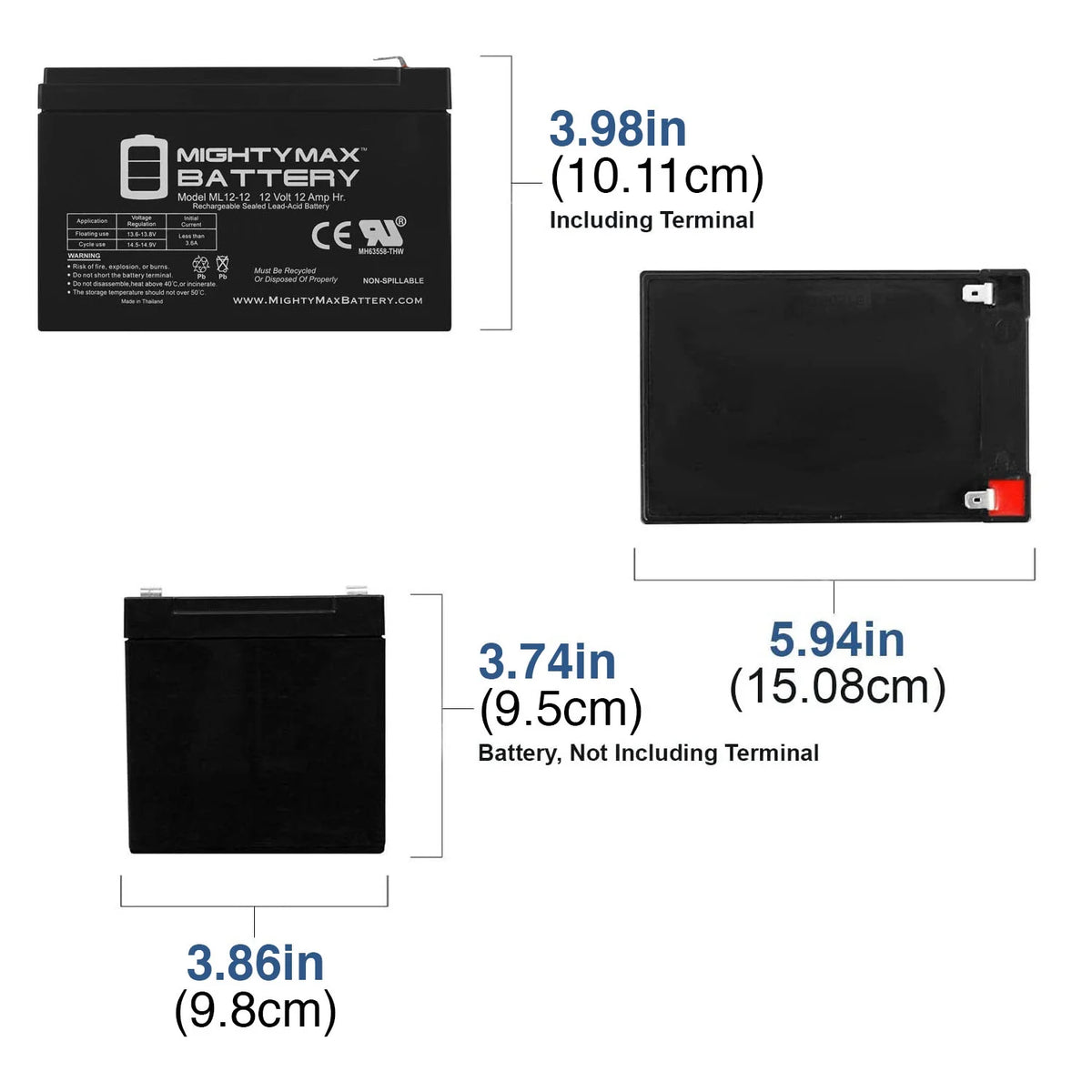 12V 12AH Battery for Power Wheel Chair D919