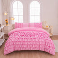 Purple Ruffle 5 Pcs Full Comforter Bedding Set J55649