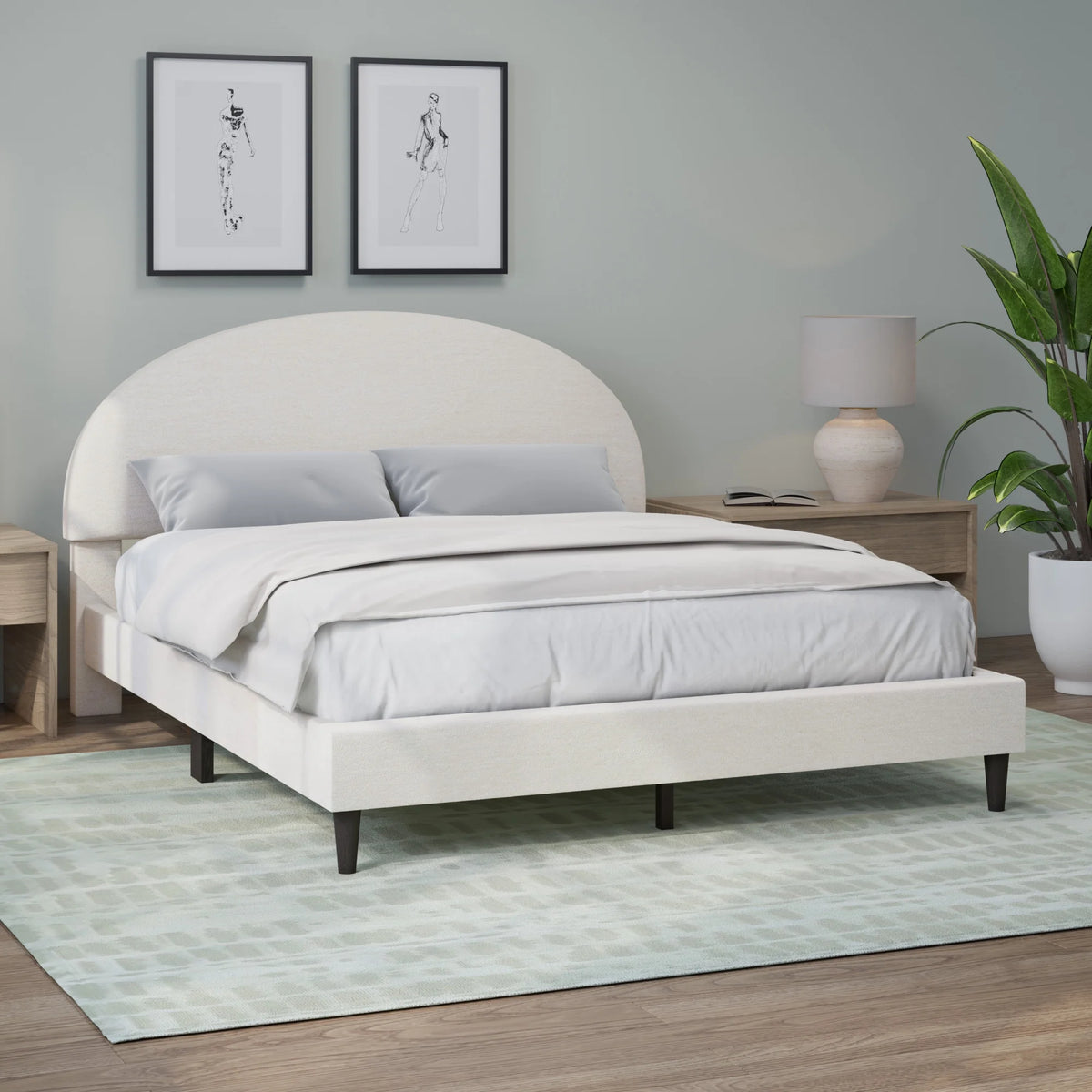 Queen Upholstered Platform Bed M10888