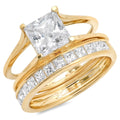18K Yellow Gold Solitaire Bridal Set SZ 3.5 D594726