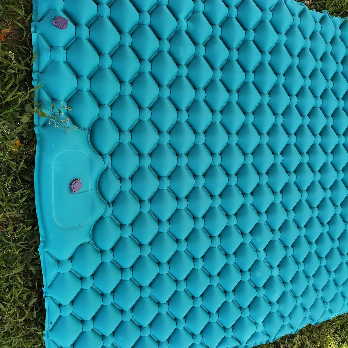Blue Double Air Mattress with Pillow, 198X120X6cm D935