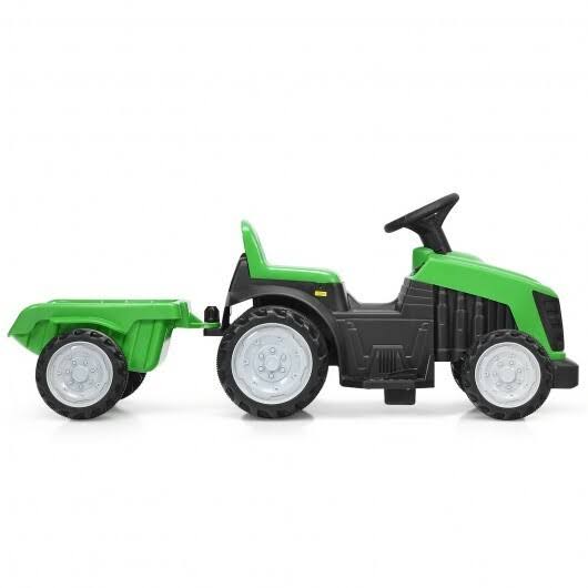 Electric Kids Ride on Tractor with Trailer Green B905441