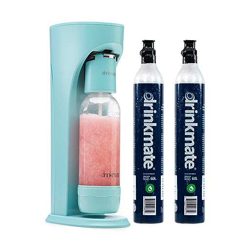 Arctic Blue Sparkling Water and Soda Maker with Two 60L CO2 Cylinders and Carbonation Bottle D697