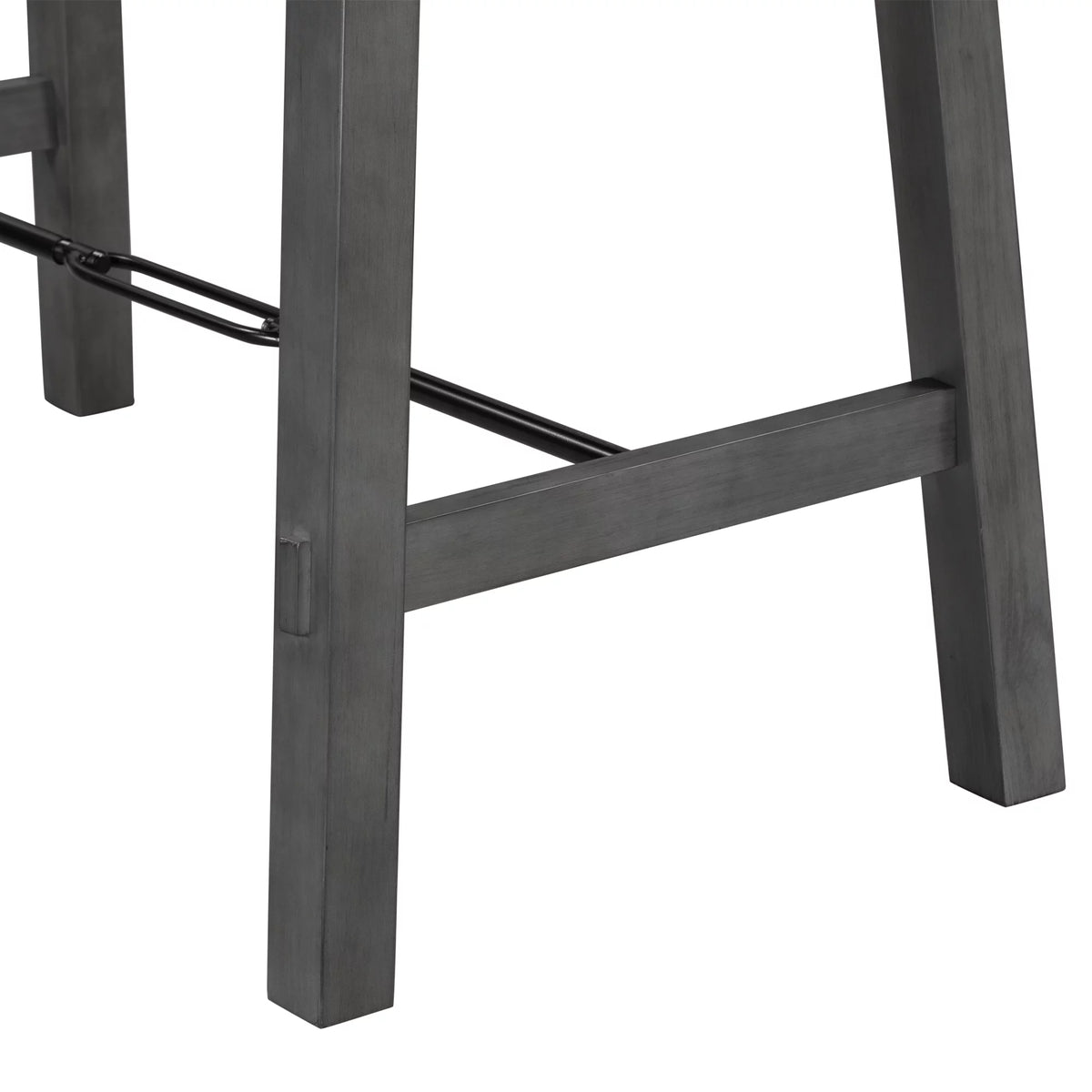 Counter Height Dining Table Solid Wood & Metal Gray F779941
