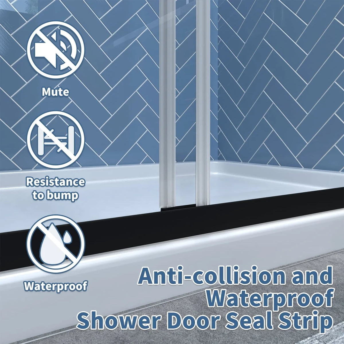50-54 in. W x 70 in. H Black Sliding Glass Shower Doors X71518