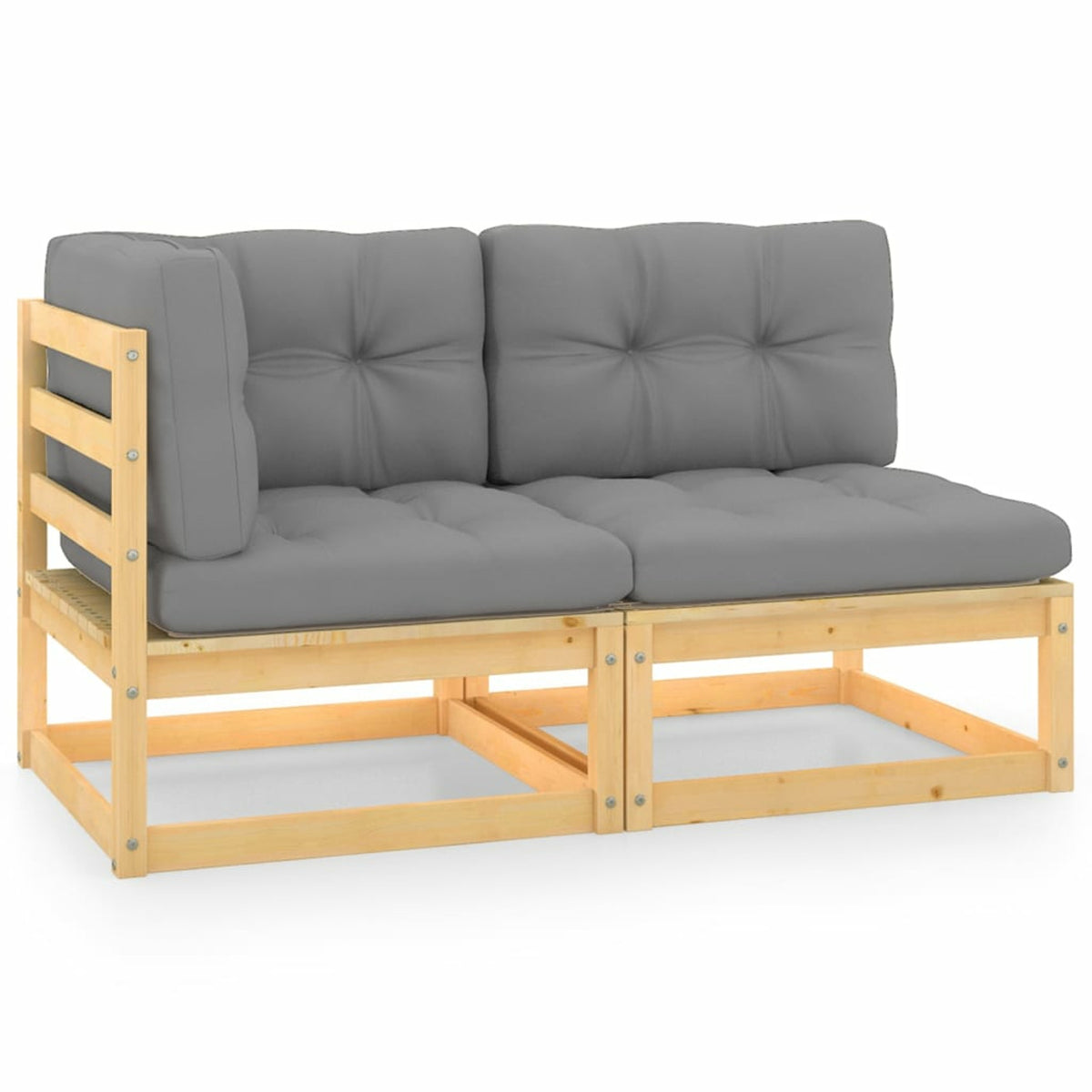 2 Piece Garden Set with Cushions Solid Pinewood Y873591