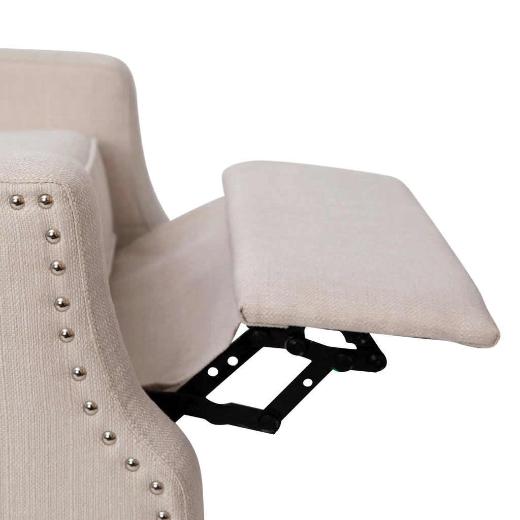 Cream Fabric Wingback Manual Recliner T35963