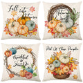 Pumpkin Maple Leaves Fall Pillow Covers 18x18 Set of 4 T66998