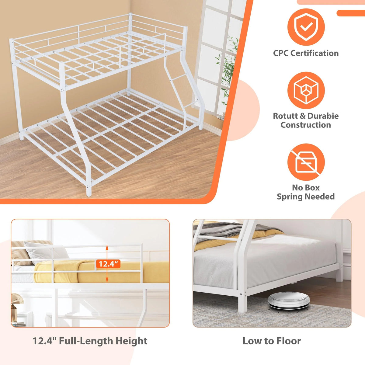 Twin Over Full Heavy-duty Metal Bunk Bed A27314