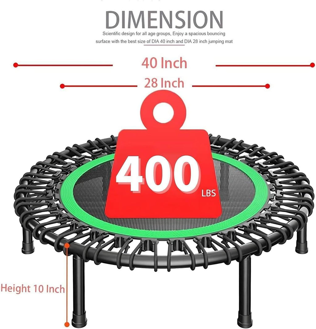 40 Inch Mini Trampoline with Safety Anti-Skid Pads (Light green) R13568