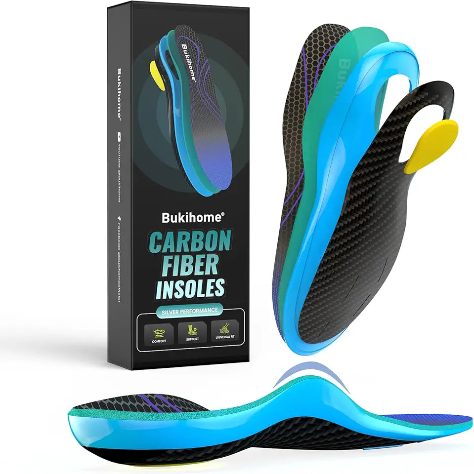 Carbon Fiber Insoles High Arch Rigid Support 1 Pair 2XL H59605