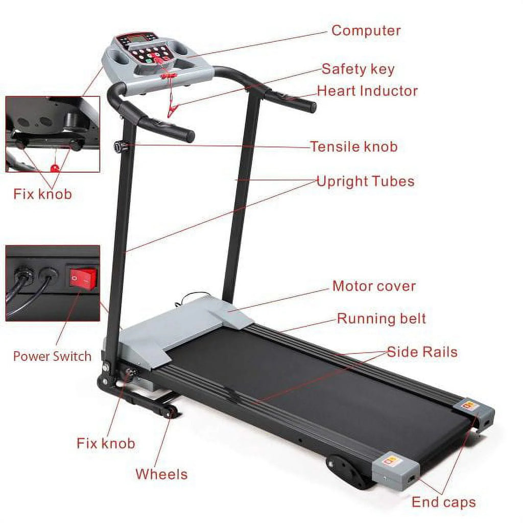 Foldable Electric Treadmill with LCD Monitor C10116