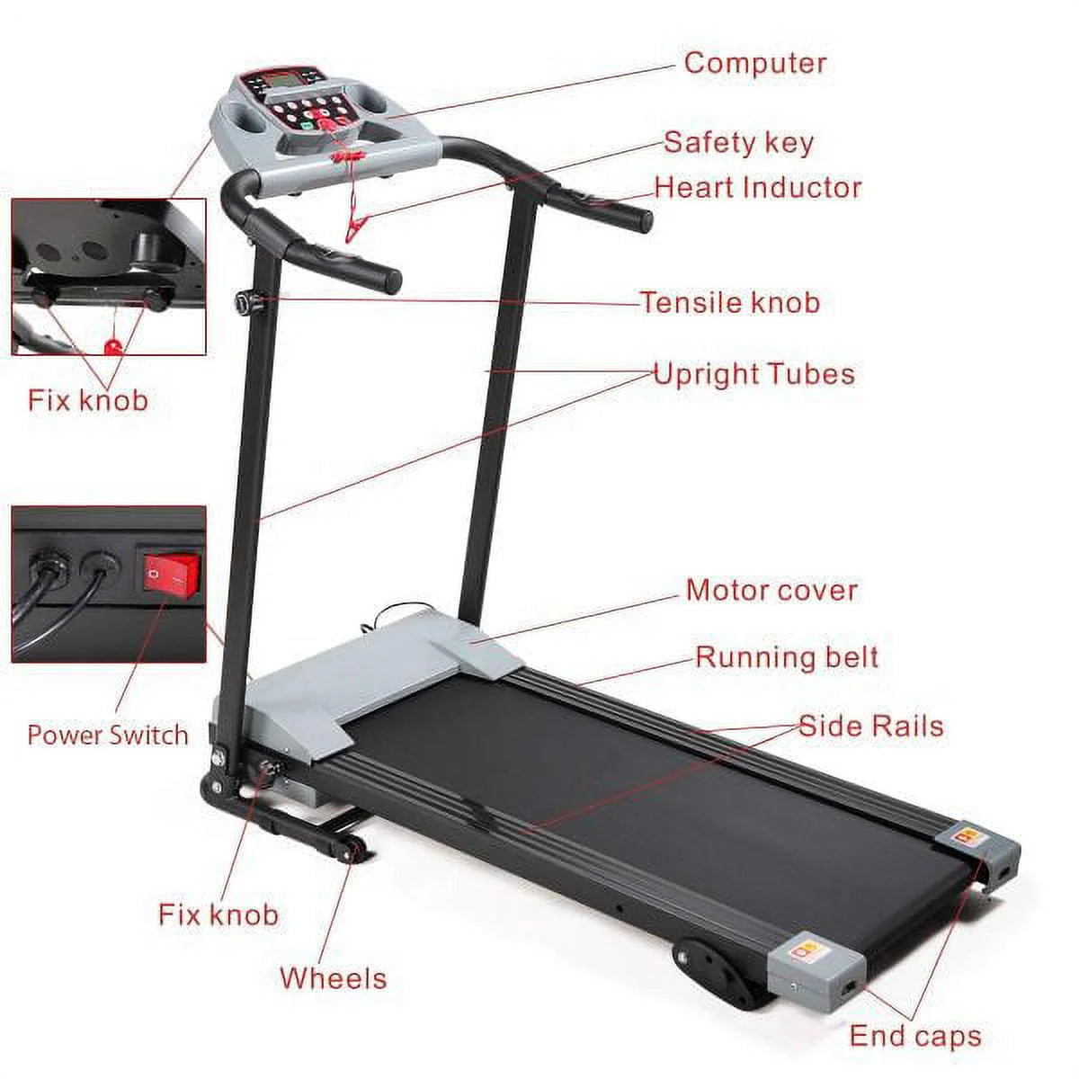 Foldable Electric Treadmill with LCD Monitor C10116