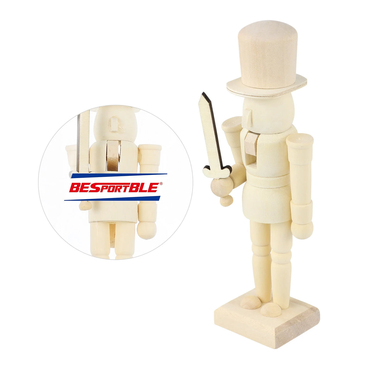 Unpainted Wooden Nutcracker Soldier G656