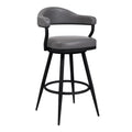 26 Inch Swivel Counter Stool Armchair, Camel, Faux Leather M24233