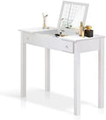 Black Wooden Makeup Vanity Desk with Flip Top Mirror and 2 Drawers S1108