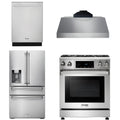 30 In. Gas Range, Range Hood, Refrigerator with Water and Ice Dispenser, Dishwasher V42486