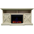 62-in. Electric Fireplace Mantel with Deep Log Insert, Sandstone C71394