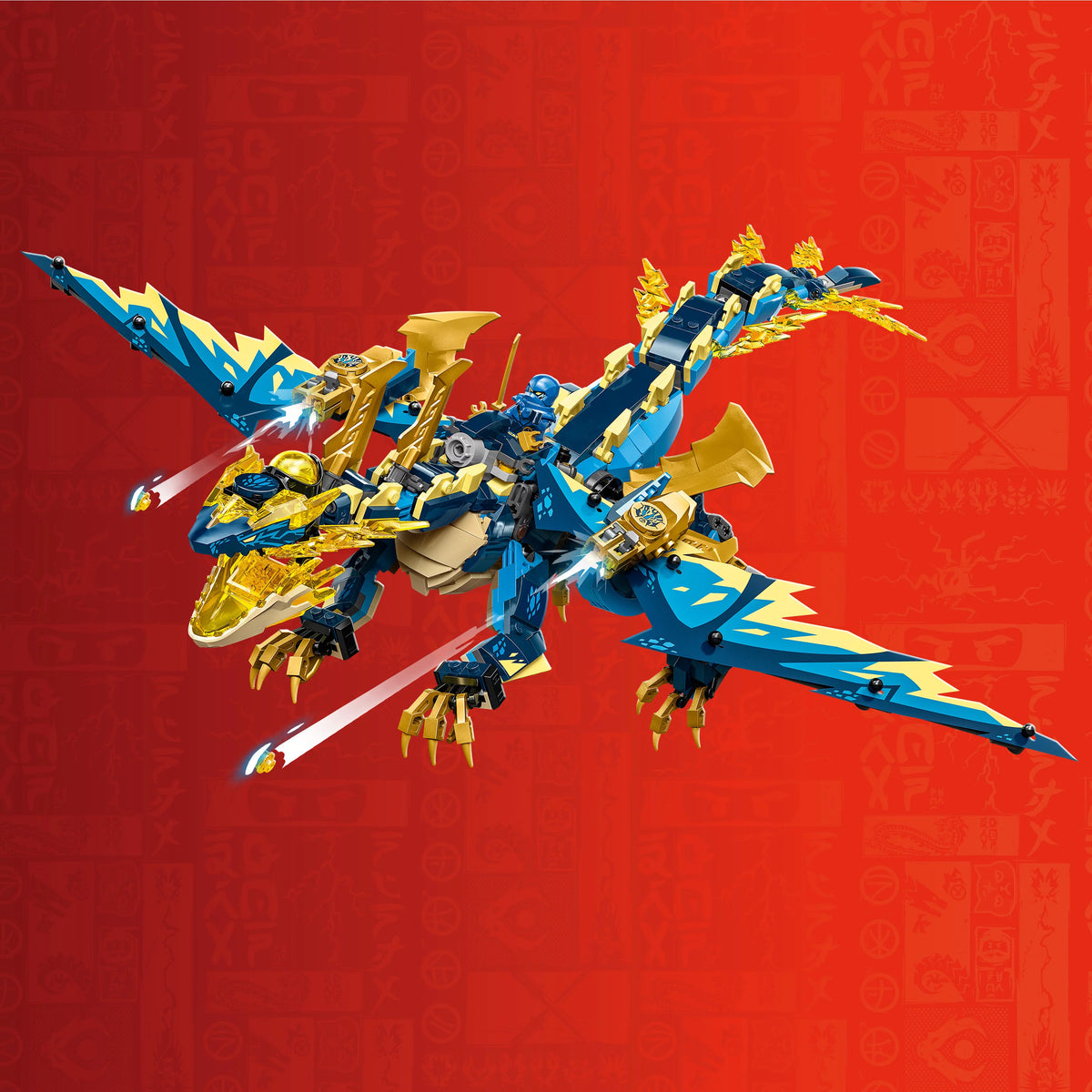 LEGO Building Toy Set with Dragon, Mech, Ninja Flyer and 6 Minifigures V51643