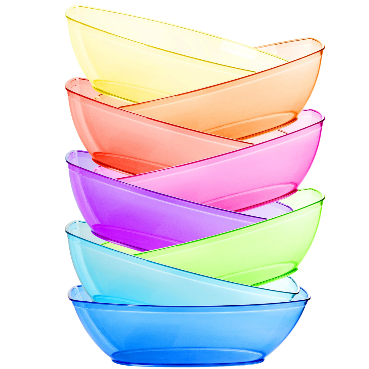 8 Pack 80 Ounce Plastic Mixing and Serving Bowls, Set of 8 O98382