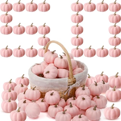 50 Pcs 3.15 Inch Orange Fall Artificial Foam Pumpkins E4321