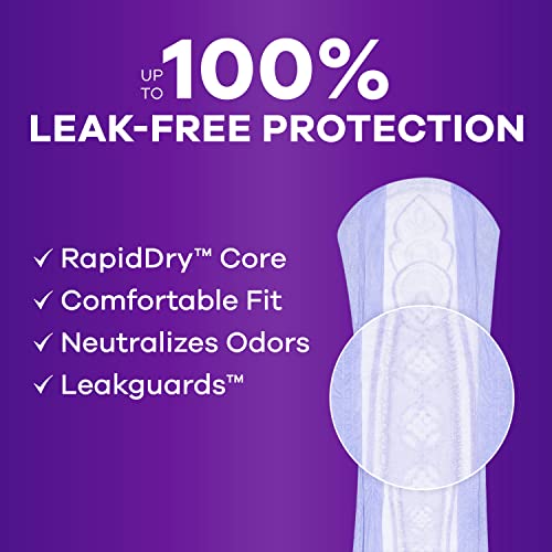 Adult Extra Heavy Long Incontinence Pads, 45 Count x 2 Packs (90 Count total) O692135