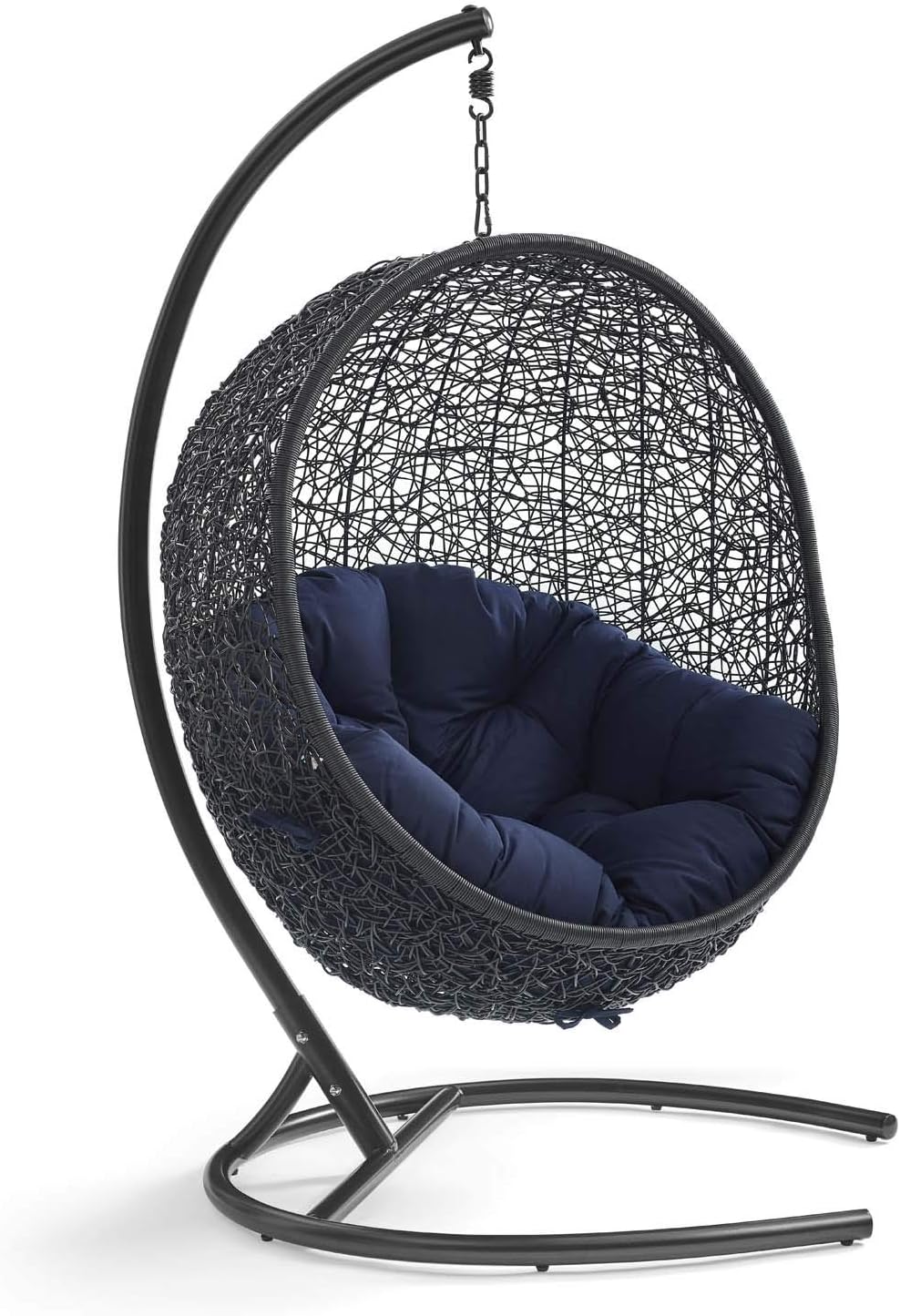 Beige Wicker Rattan Swing Chair with Stand O62863