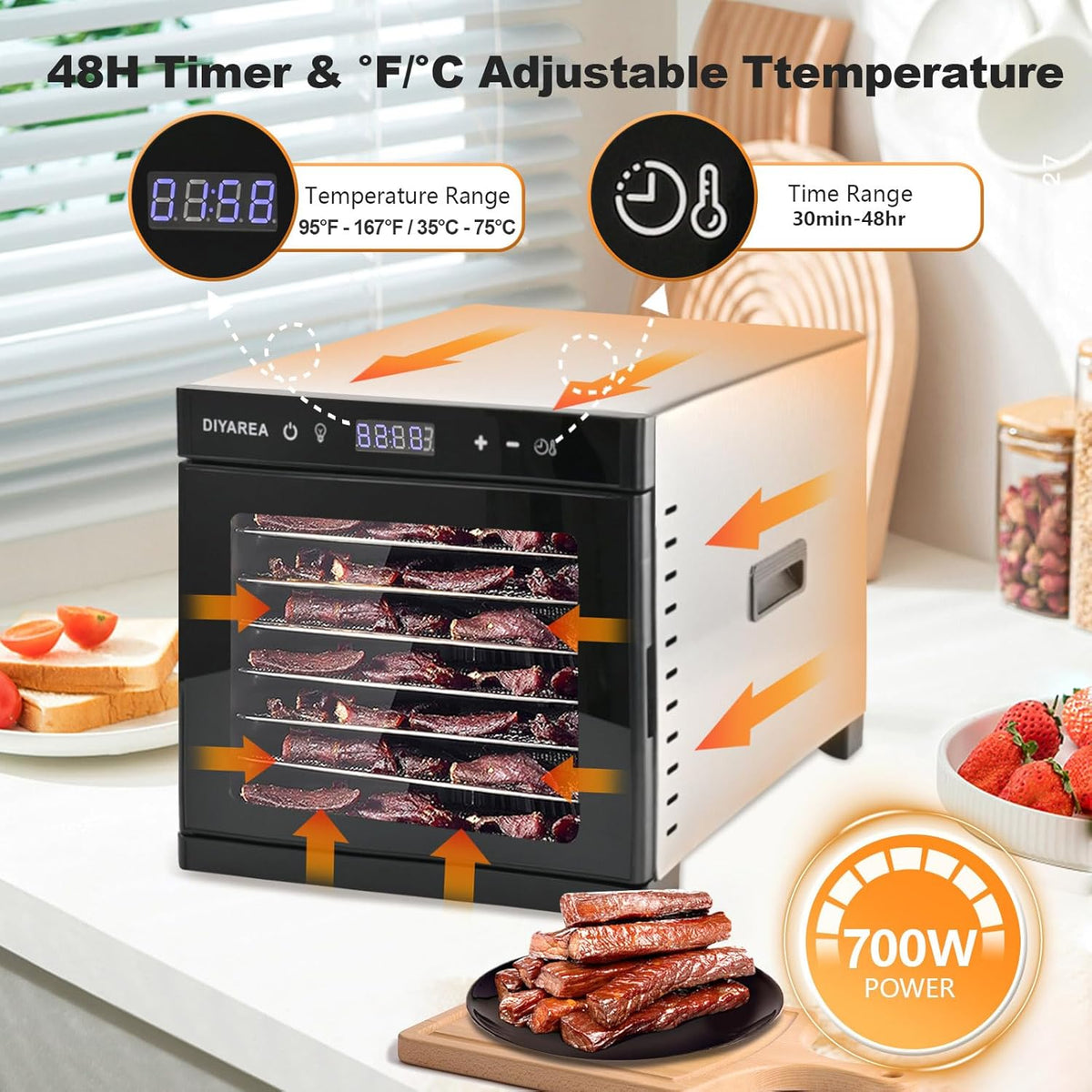 8 Stainless Steel Trays Food Dehydrator B67771