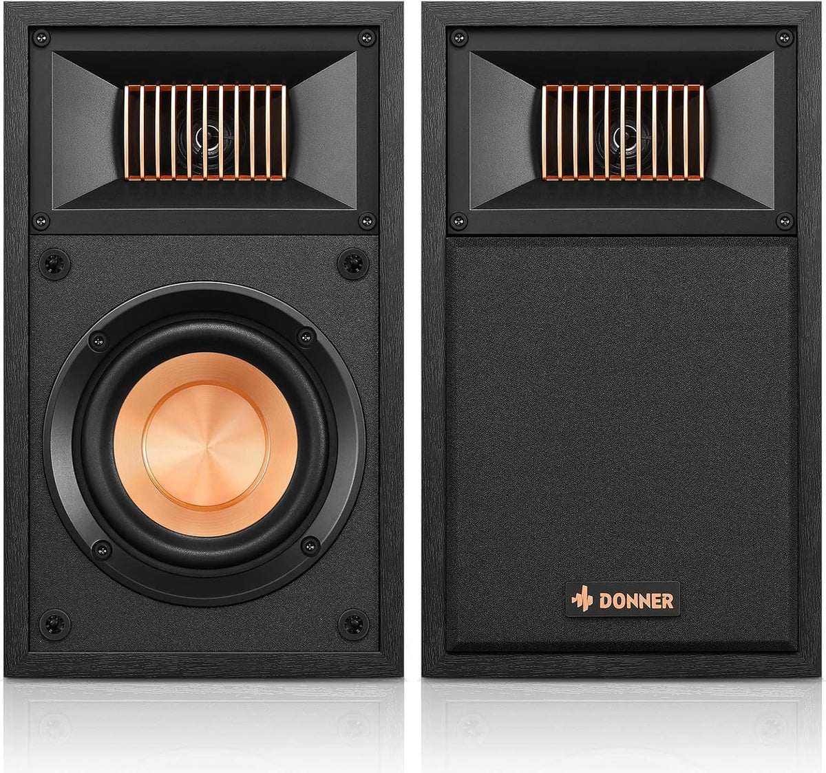 Passive Bookshelf Speakers 4 inch 2.0 Stereo Pair Black P2840