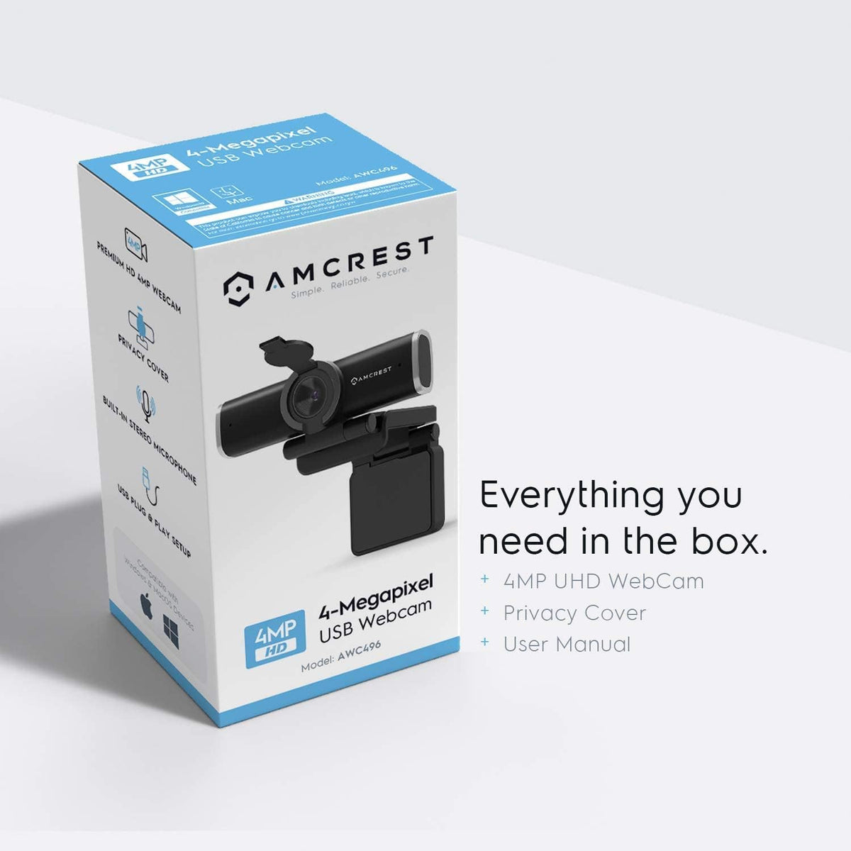 4-Megapixel Webcam with Microphone & Privacy Cover O695