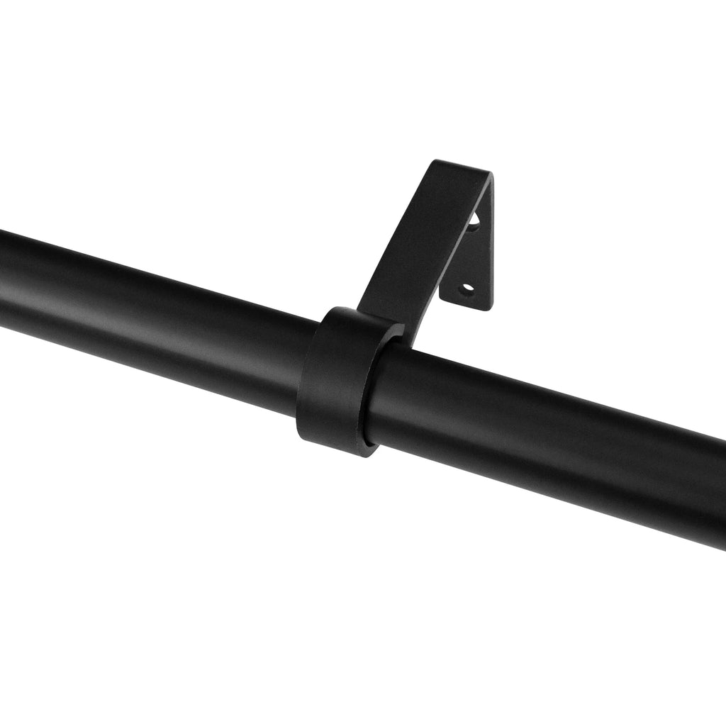 Matte Black Drapery Single Curtain Rod Set Z511