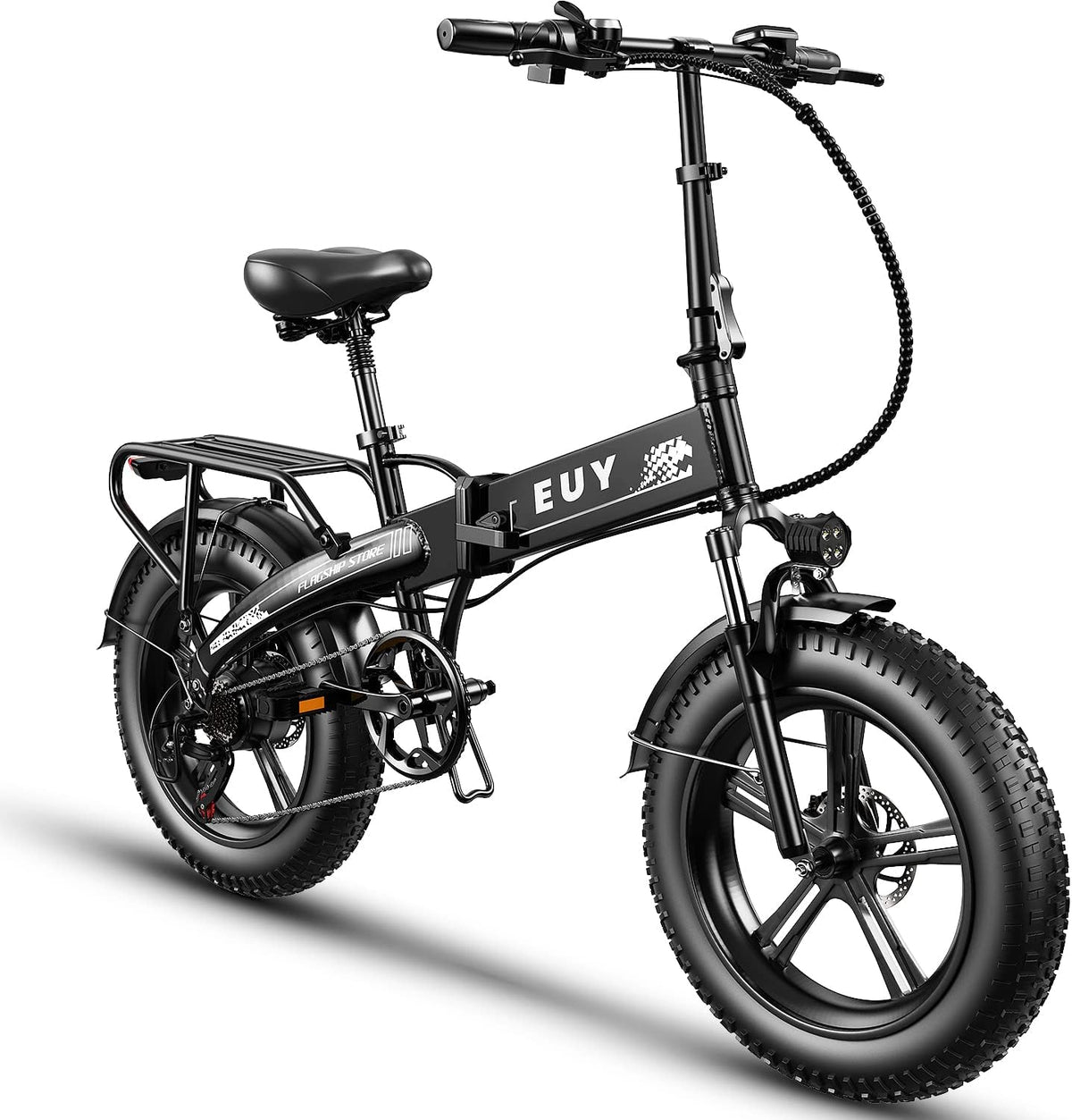 Folding Electric Bike, 48V18Ah/12.8ah Removable Lithium Battery, 750W Motor, 20" Fat Tire, Shimano 7-Speed, Dual Shock Absorber O795583