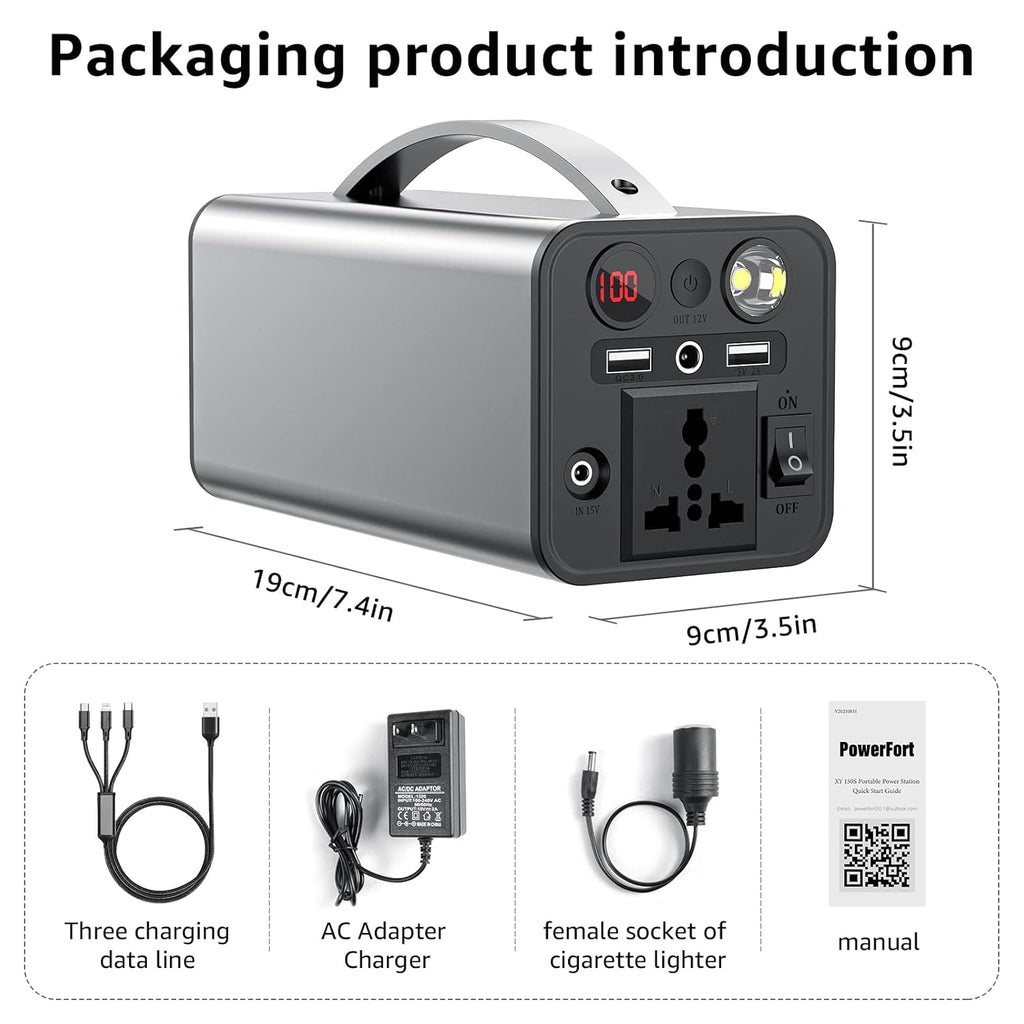 150WH Portable Power Station with Dual 110V AC Outlet F5778