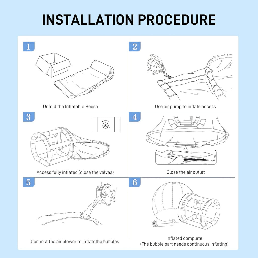10FT PVC Inflatable Bubble Tent O2999