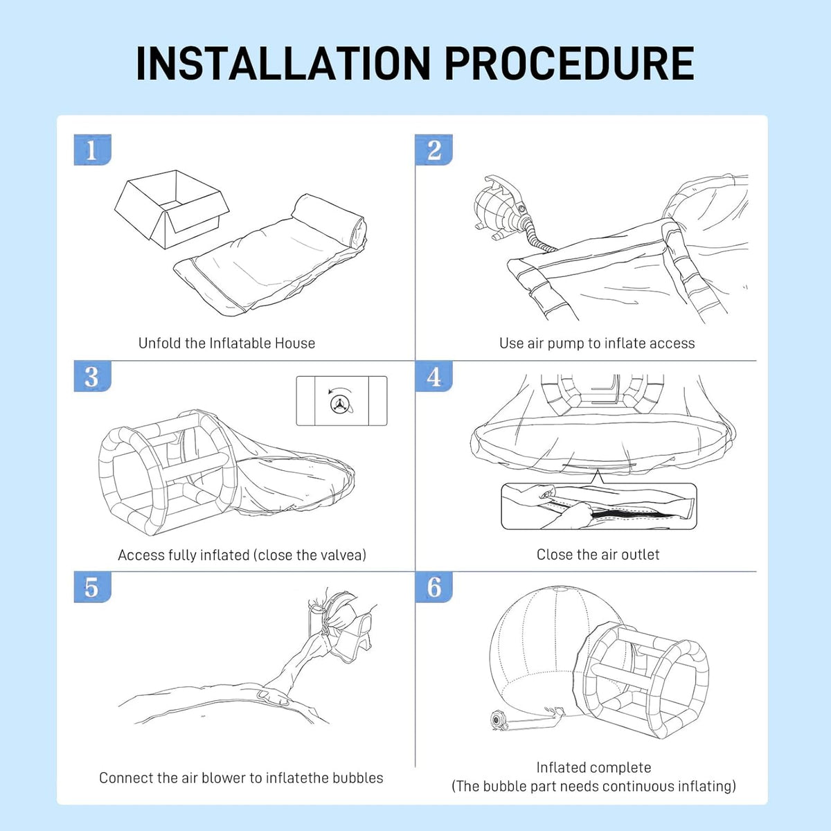10FT PVC Inflatable Bubble Tent O2999
