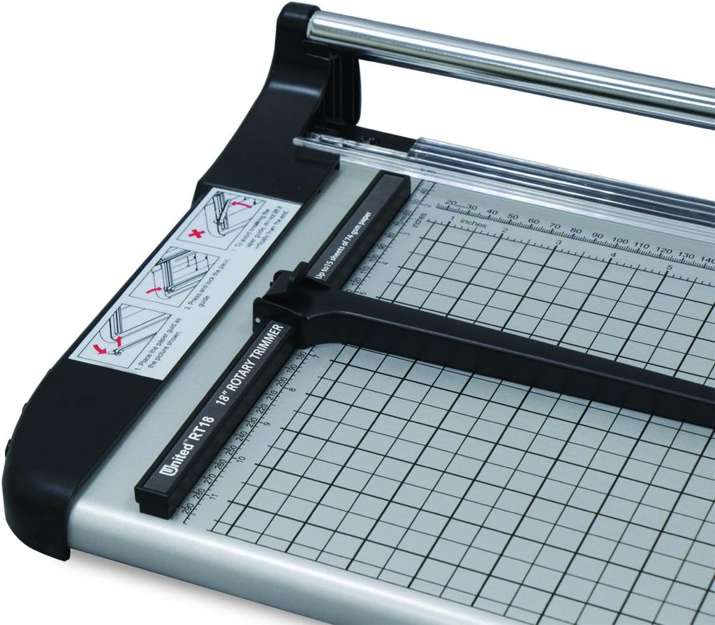 51 Rotary Paper Trimmer with Stand and Fabric Catch Tray, 10 Sheet Capacity H2035