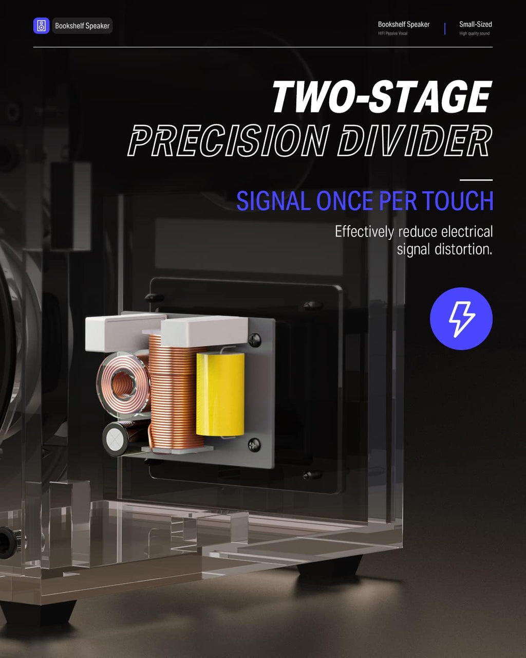 Passive Bookshelf Speakers 4 inch 2.0 Stereo Pair Black P2840