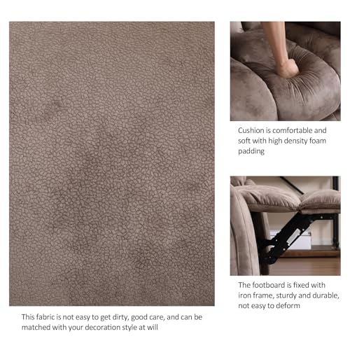 Apricot Manual Recliner Sofa with Cup Holders T896
