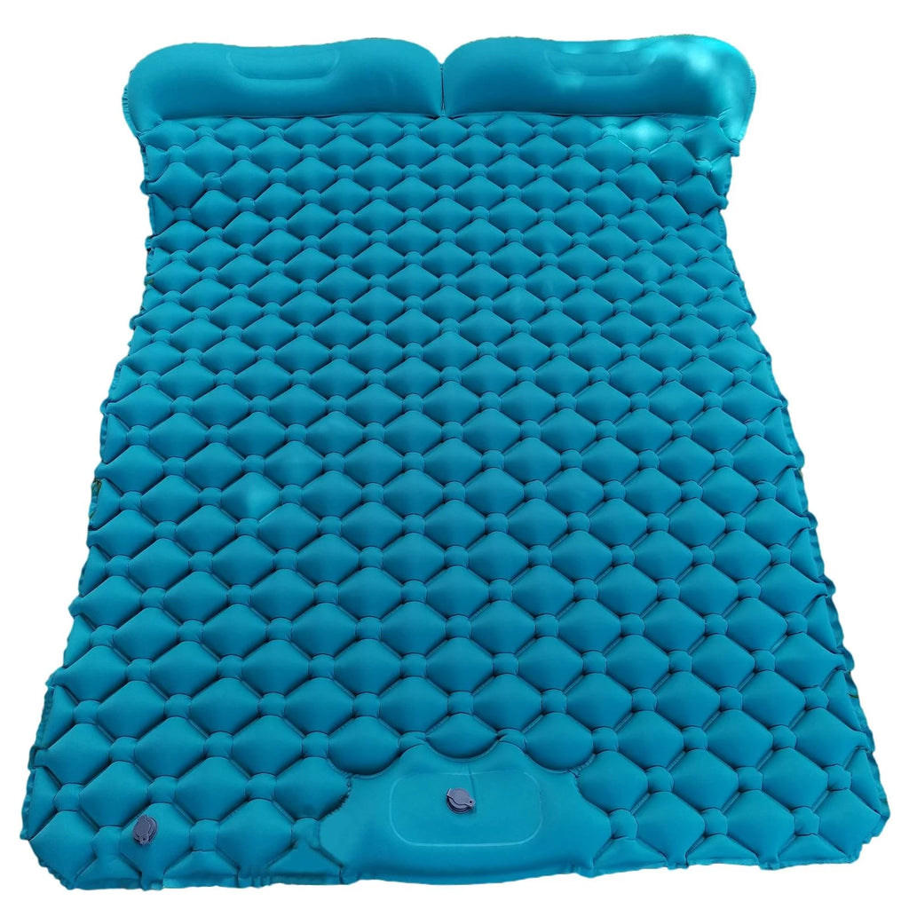 Blue Double Air Mattress with Pillow, 198X120X6cm D935