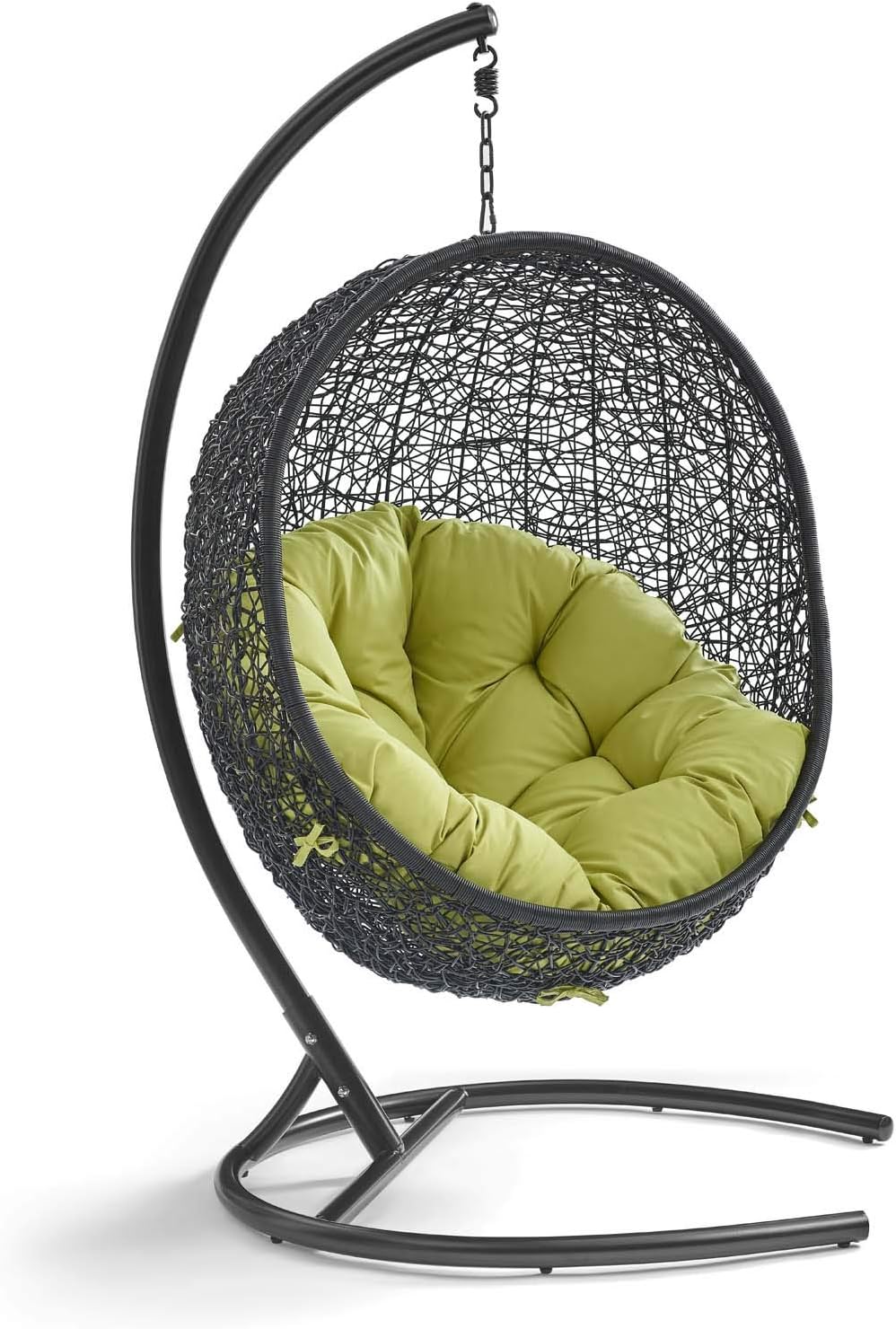 Beige Wicker Rattan Swing Chair with Stand O62863